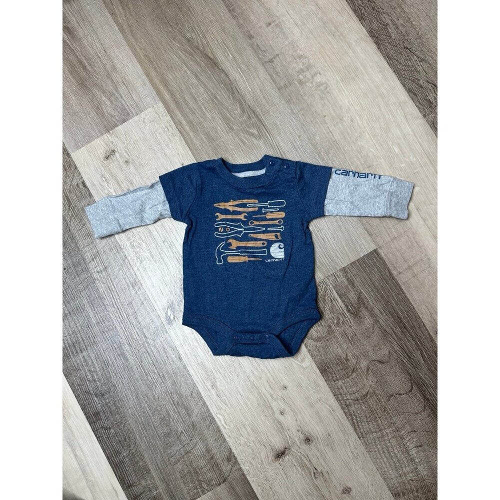 Carhartt Long Sleeve Onsie with Tool Graphic Size 3M